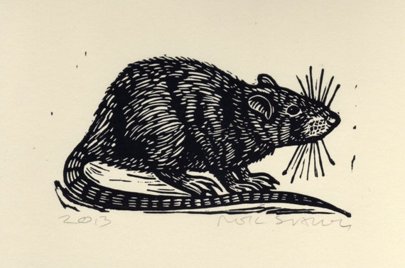 Linoprint Rat