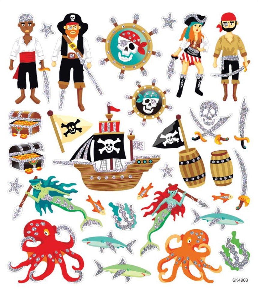 Pirate Stickers Sea Pirate Stickers Pirate Birthday