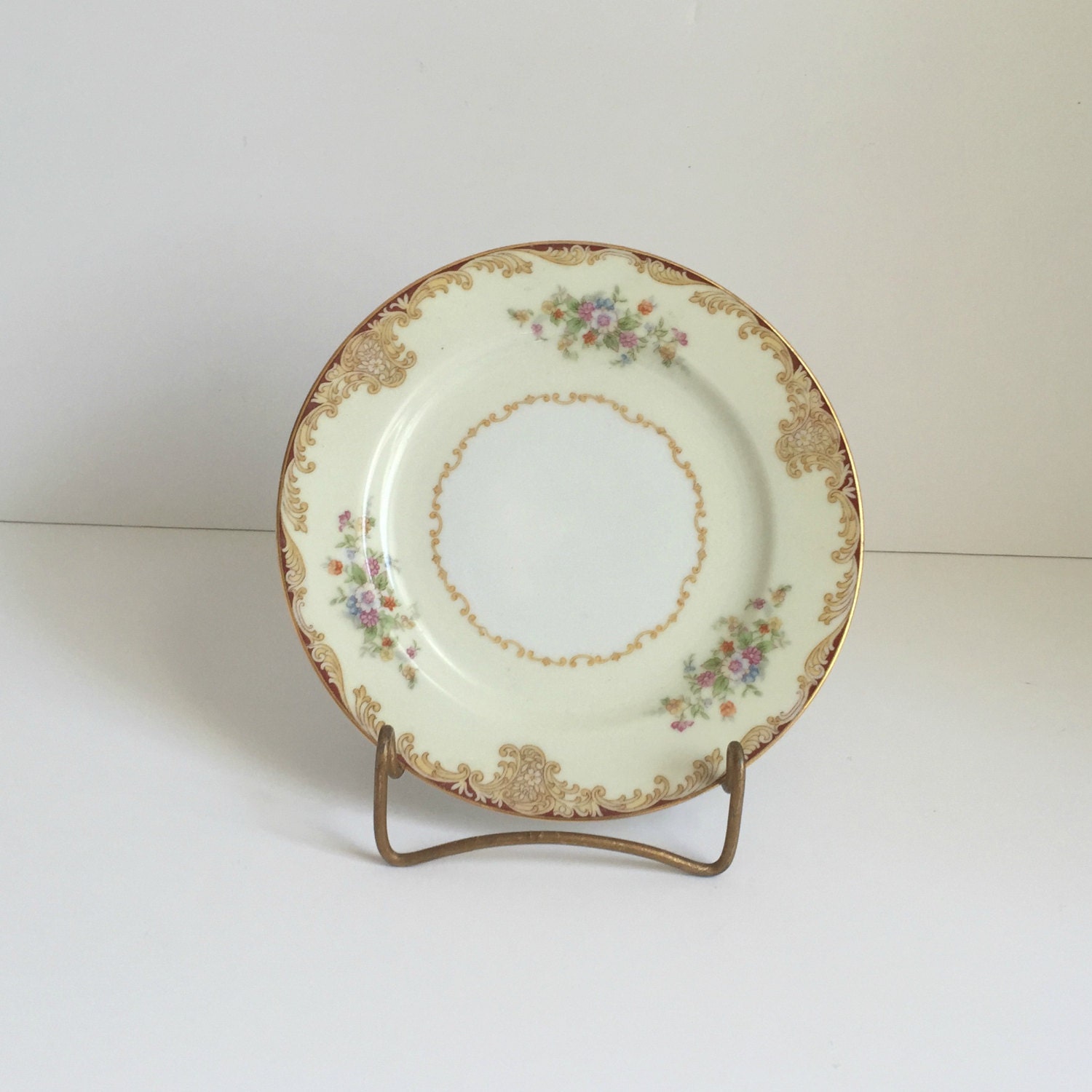 three vintage Noritake Mystery bread and butter plates Japan Haute Juice