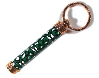 Key ring or needle case Secret compartment 24K accents Millefiori polymer clay design KR111