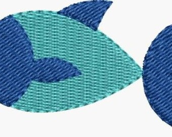 Mini Fish embroidery designs 4 sizes