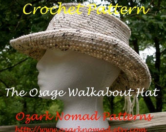 Immediate Download - PDF Crochet Pattern - Osage Walkabout Hat