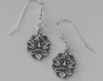 Sterling Silver GREENMAN Earrings - French Earwires - Celtic