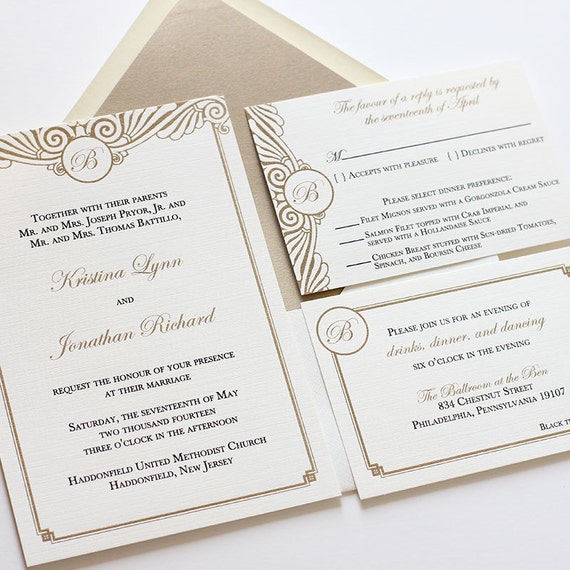 Etsy Art Deco Wedding Invitations 4