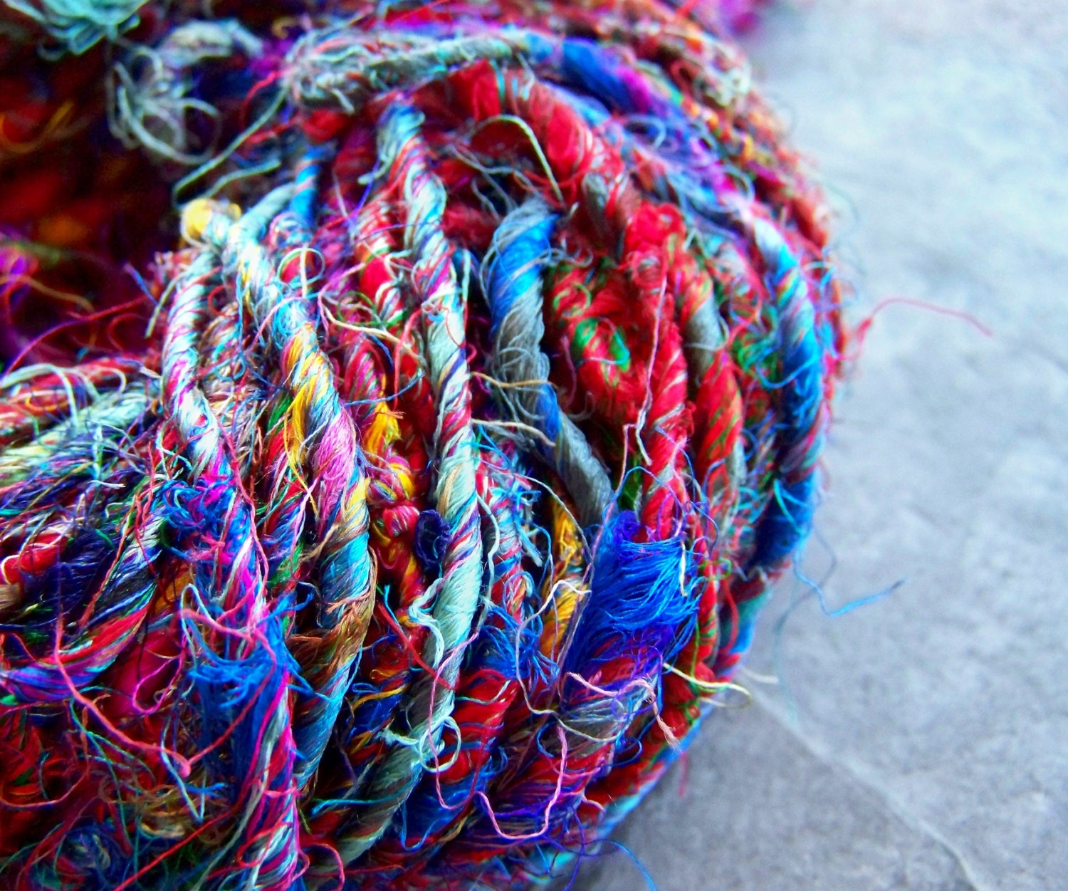 Reclaimed Silk YarnRecycled Sari YarnSilk by bluemarblebeads