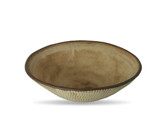 Ceramic serving Bowl, handmade bowl, stoneware, ceramic, pottery, Brown Leather Matte glaze, salad bowl, large pottery bowl, large soup bowl
