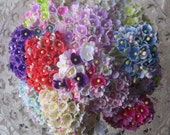 15 Bouquets Old Fashioned Forget Me Nots Flocked Paper Millinery Flowers Pick Your Own Colors