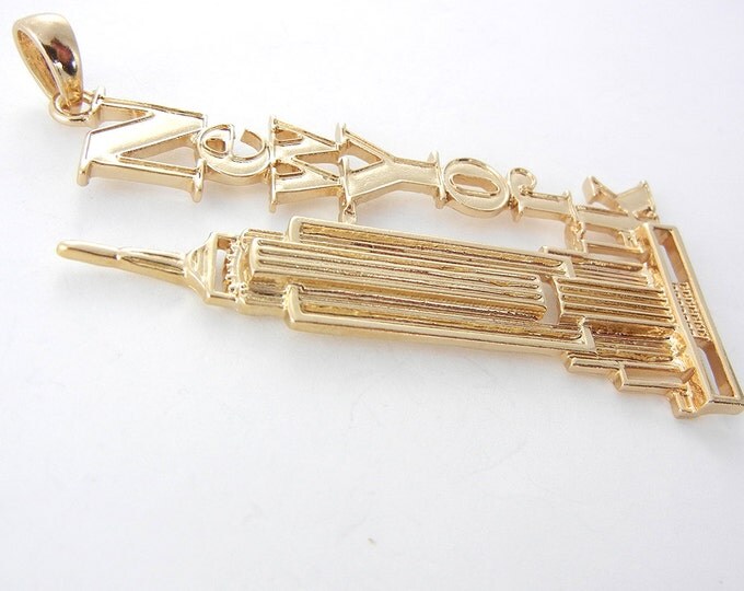 Large Gold-tone New York Empire State Building Pendant