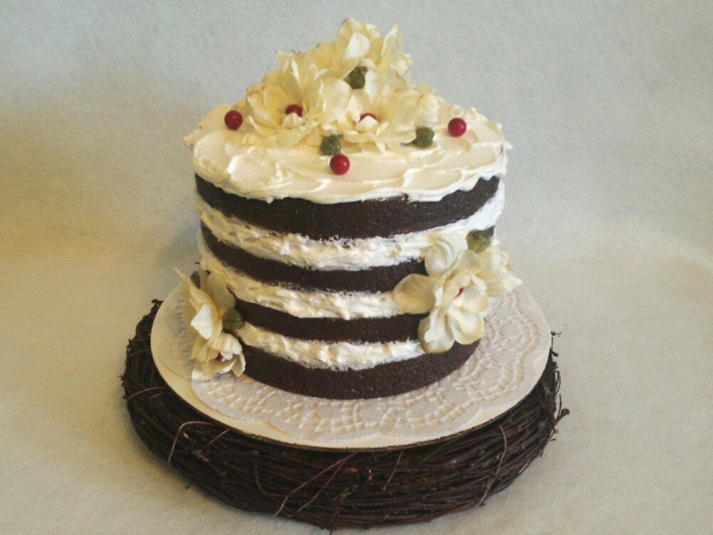 Fake Cake Artificial Cake Flower Topped by CaraMiaCakes on Etsy