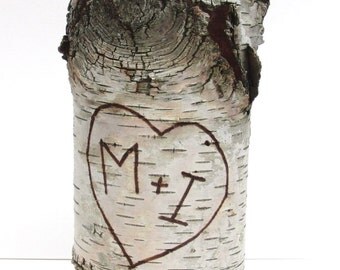 Personalized birch bark vase with free engraving, Large