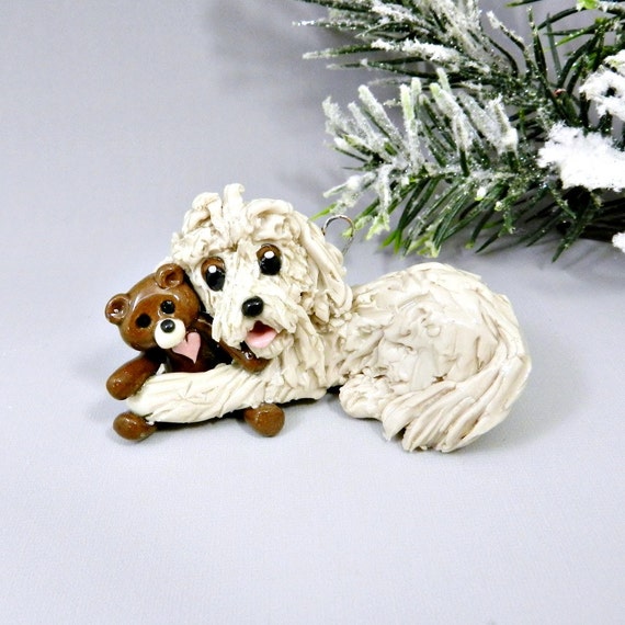 maltipoo christmas ornament figurine cream by themagicsleigh maltipoo christmas ornament figurine cream by themagicsleigh