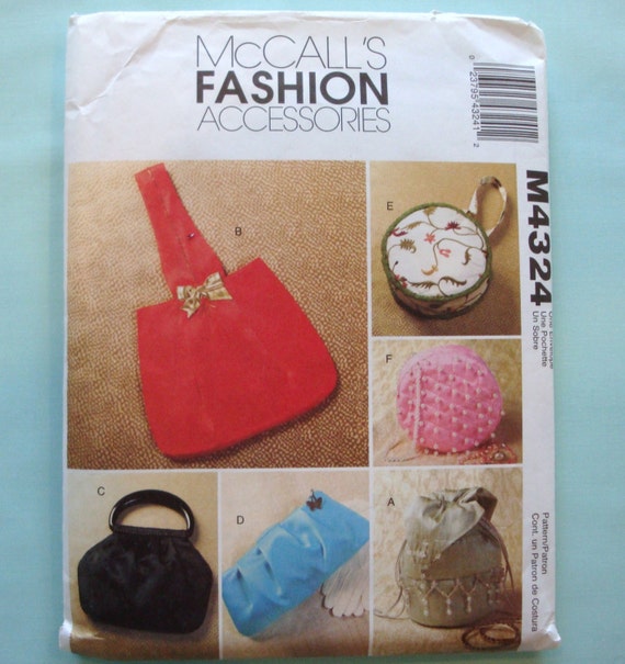 Evening Bags Sewing Pattern - McCalls Fashion Accessories M4324 ...