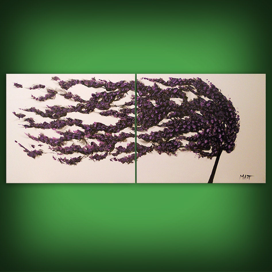 abstract painting blowing wind tree painting wall art by mattsart