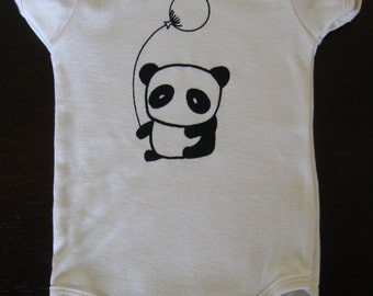 Panda Baby Onesie Organic Cotton Natural