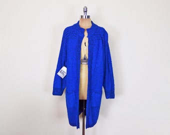 electric blue cardigan