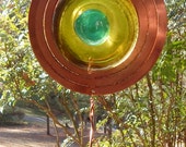 Window Art Suncatcher, Recycled Glass, Recycled Copper