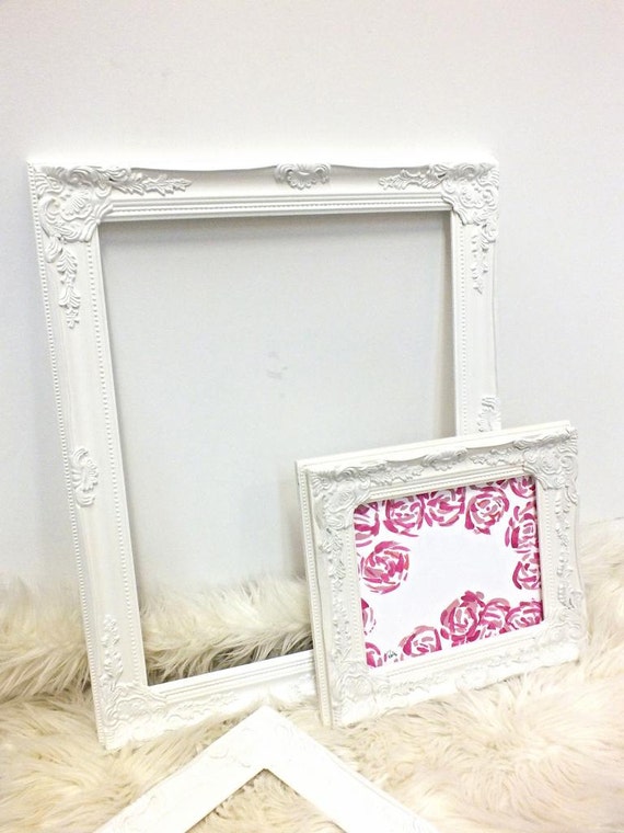 White Baroque Open Frame by DaintyCreations on Etsy