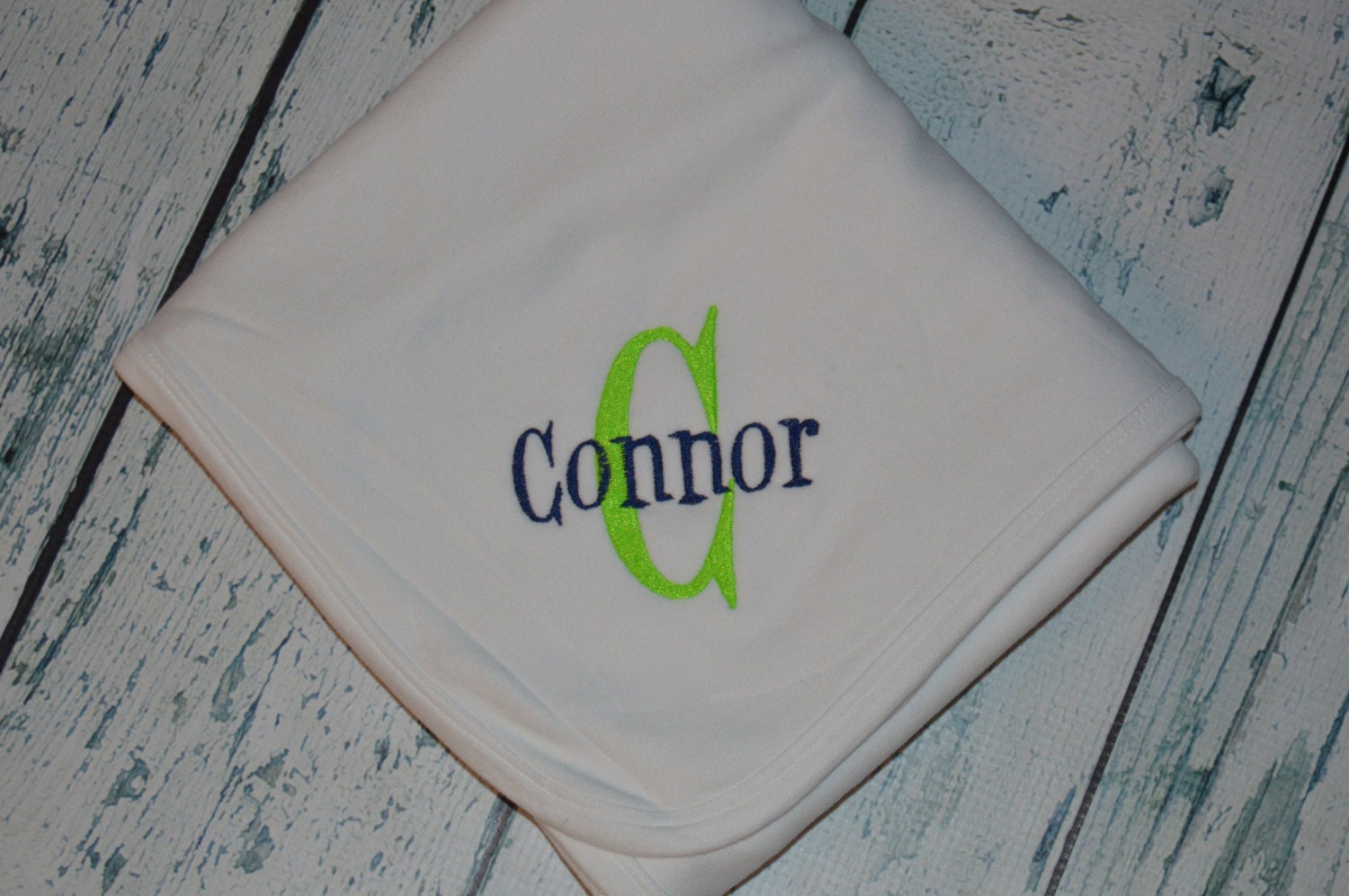 Personalized Baby Receiving Blanket Monogram baby blanket YOU