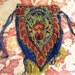 1920s Antique FLAPPER Peacock Tail Paisley BEADED Evening Bag PURSE Downton Abbey Art Deco Stunning Colors