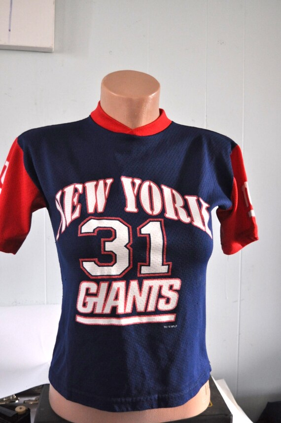 Vintage Mesh Football Jersey New York Giants 31 Royal Blue Red