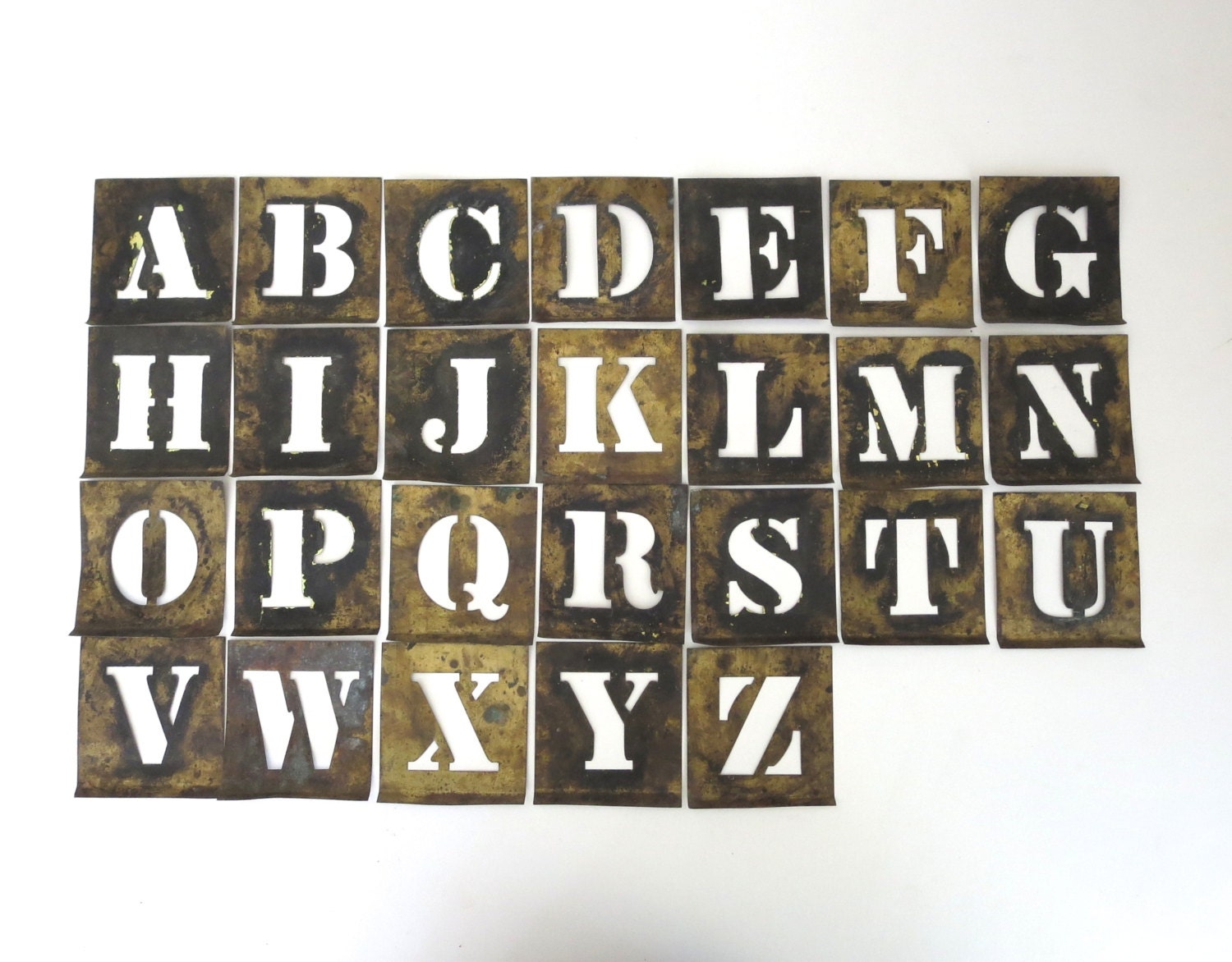 26 vintage brass stencils old stencils sign stencil letters