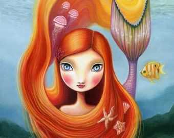 Avalon nautical decor - 8x10 somerset velvet paper - nautical pop surrealism by Marisol Spoon
