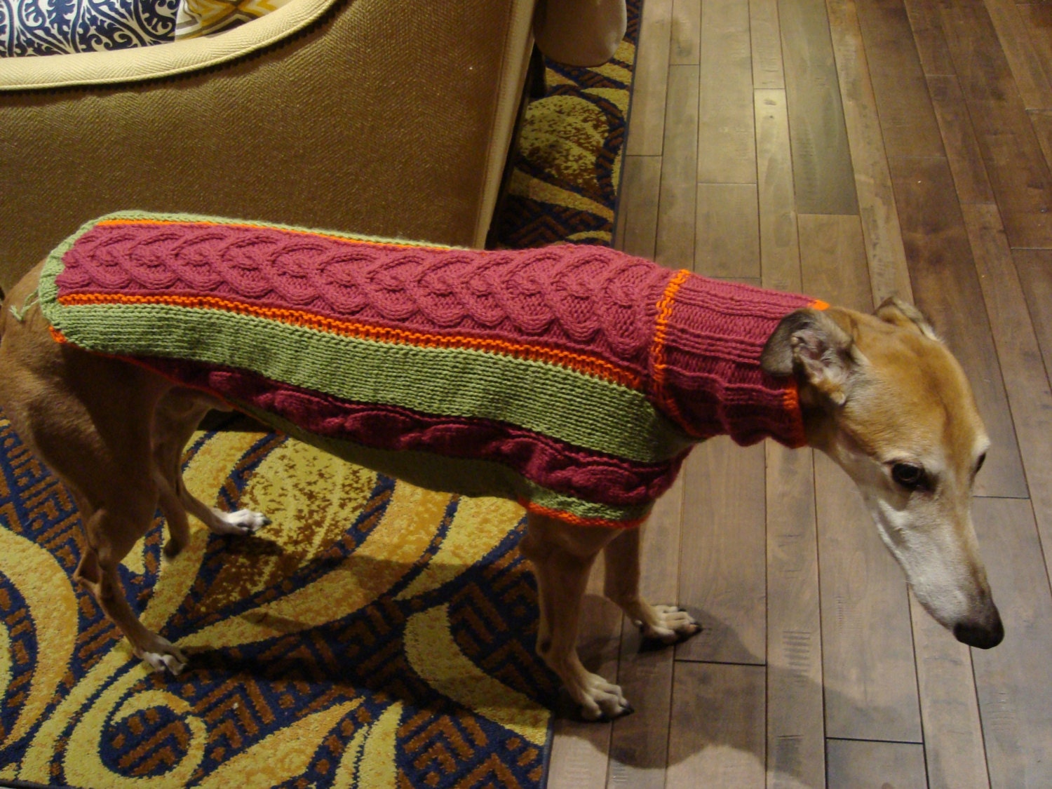 custom made dog sweater/ whippet sweater/ greyhound sweater
