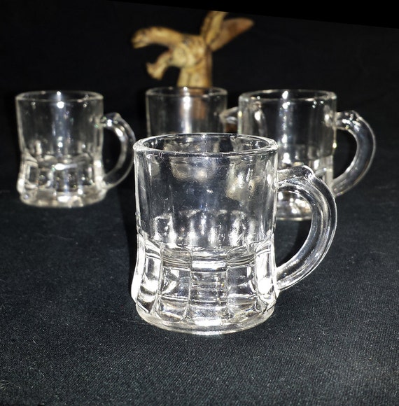 Vintage Federal Glass Shot Glasses / Vintage Miniature Glass