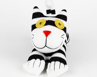 Handmade Sock Cat Kitty Stuffed Animal Doll Baby Toys Christmas Gift New Year Gift Birthday Gift