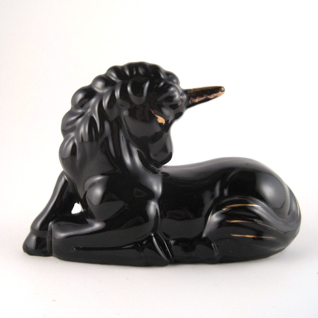 black unicorn figurine