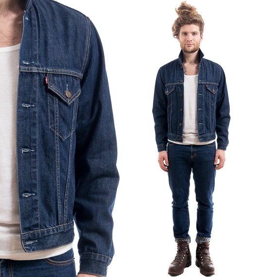 MENS LEVIS 70500 04 BLUE DENIM TRUCKER JACKET Sz:XL Two pockets! | eBay