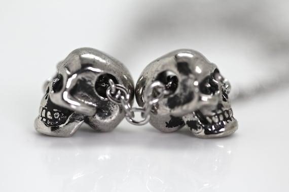 Items similar to Two Human Skulls Necklace Forever Made in NYC on Etsy