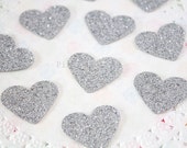 Paper Confetti - Silver Confetti - Party Confetti - Heart Confetti - 100% Handmade. Ready to Ship.
