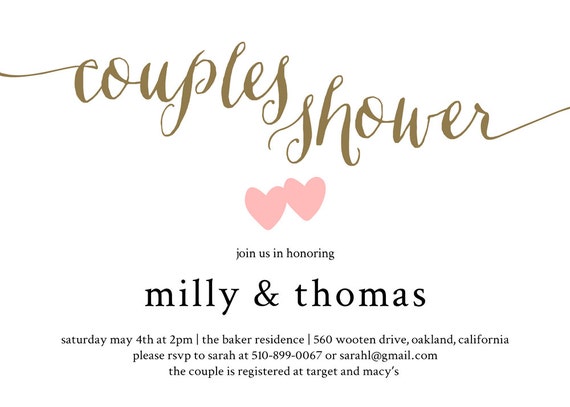 Couples Shower invitation / Couples wedding shower Invite