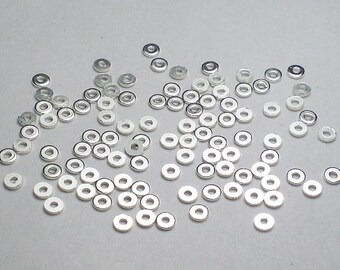 Tiny Sterling Silver Beads Disc Beads 50 pcs. S-146