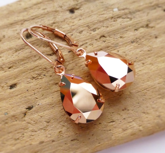 Rose Gold Earrings Rose Gold Jewelry 14K Rose Gold   Il 570xN.703896520 Si98 