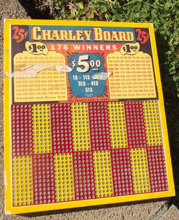 Gambling Charley Game Board Punch Out by VintageSantaBarbara