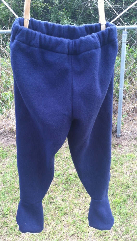 2T/3T Navy Blue Fleece Footed Footie Feety Pajamas Pants