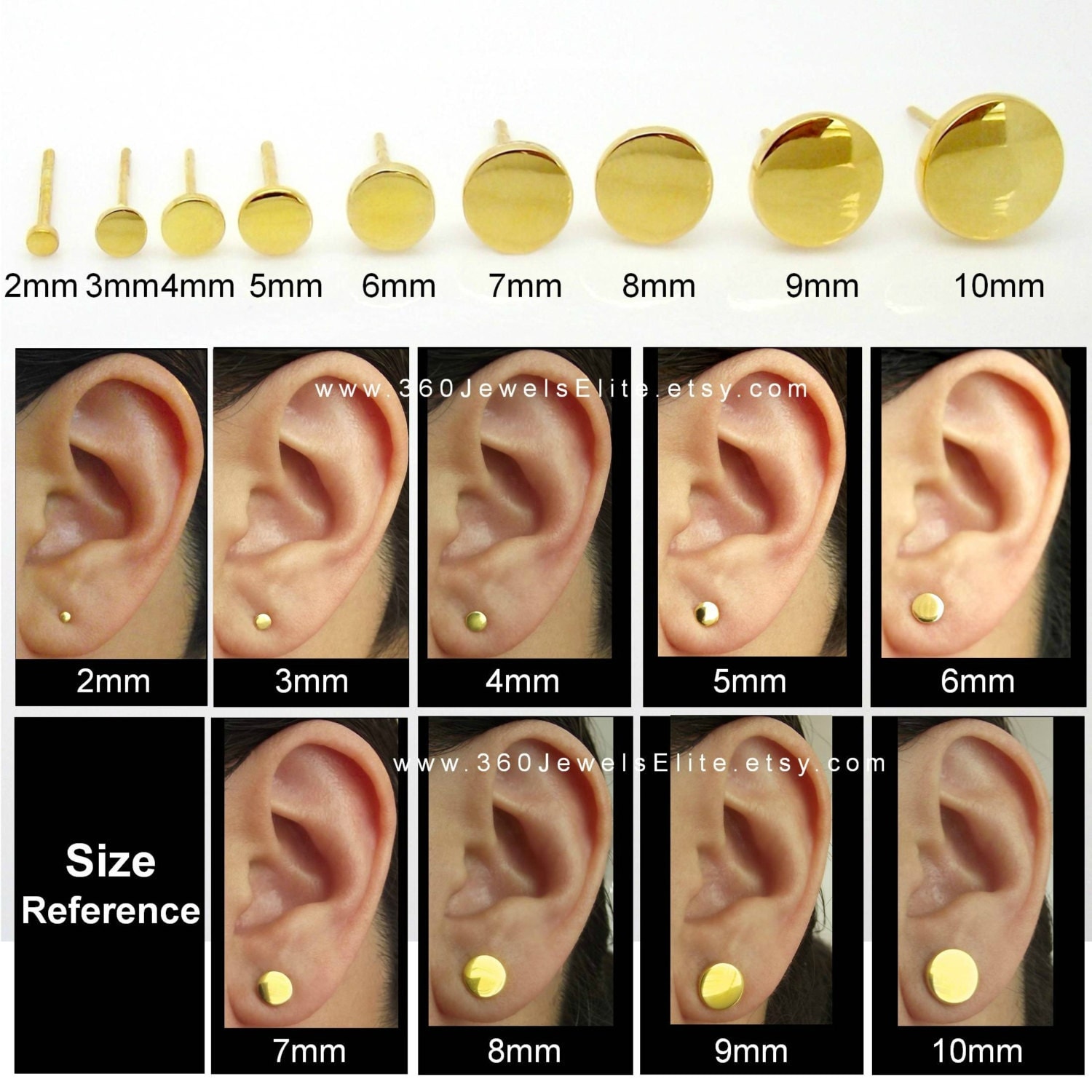 Men's stud earrings daybreak stud earrings flat disc