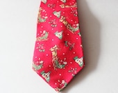 fall sale // Vintage 80s Fling Christmas Novelty Them Neck Tie - red, Santa and Reindeer, Made in America fall sale // Vintage 80s Fling Christmas Novelty Them Neck Tie - red, Santa and Reindeer, Made in America