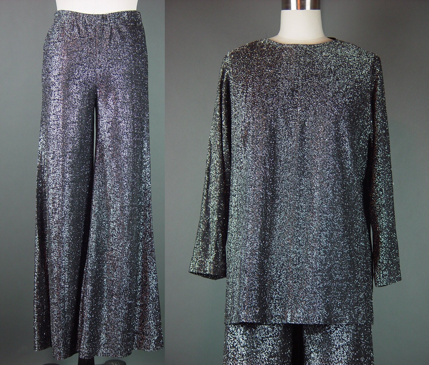 metallic palazzo pants