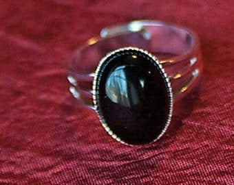 Black Onyx Ring Black Stone Ring Black Gemstone Ring Black Silver Ring