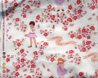 Sarah Jane Children at Play Summer Gardens white Michael Miller fabric FQ