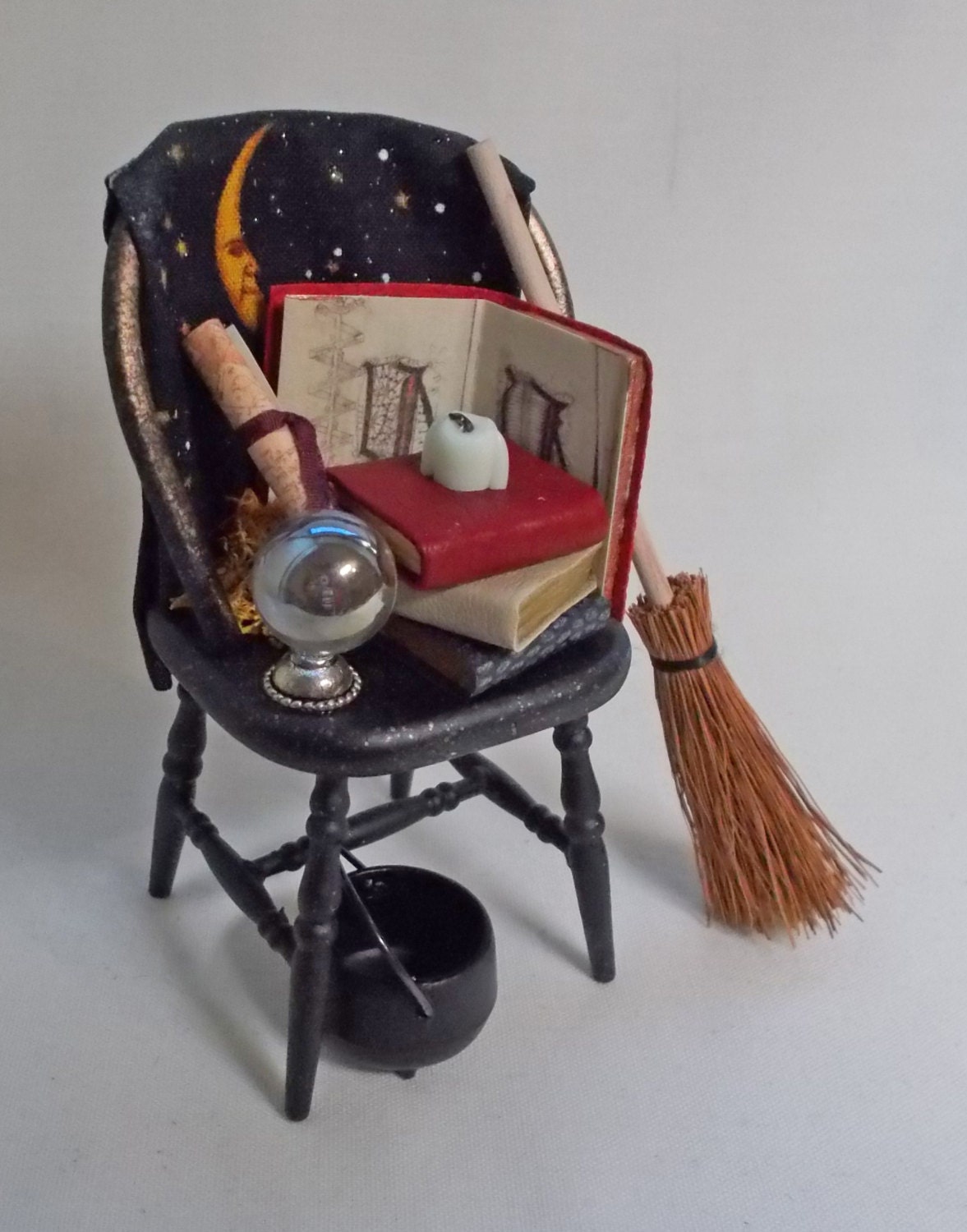 Dolls house Miniature witches chair by UniqueMiniatures on Etsy