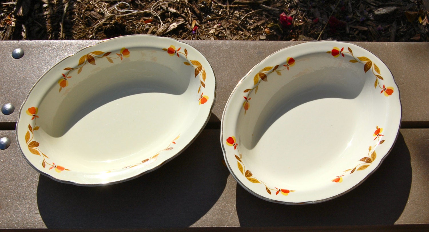 Vintage Pair of Hall Pottery Jewel Tea Bowls Haute Juice