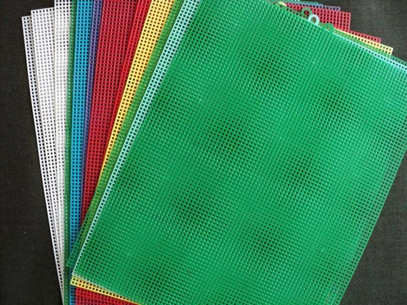 Colored Plastic Canvas Sheets 12 sheets 7 by DocksideDesignsEtc