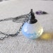 Sea Opal Amethyst Necklace Oxidized Sterling Silver