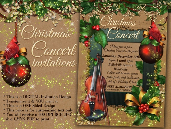 Christmas Concert Invitation Holiday Music Program Christmas