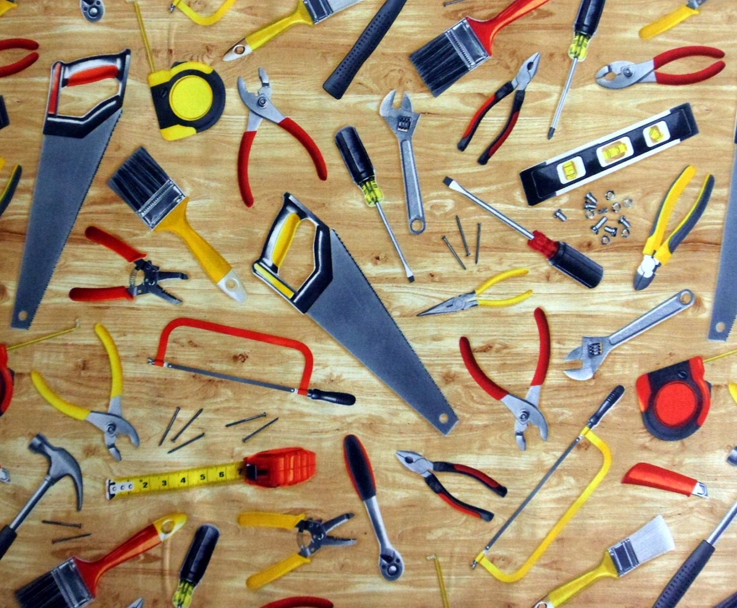 Carpenter Tools Fabric Men's Cotton Fabric Hand Saw by Quiltwear