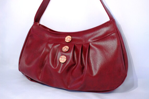 Red Handbag red shoulder bag in faux leather vegan leather